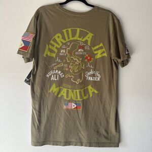 Roots Of Fight Thrilla In Manilla Ali-Frazier Vintage Tee Olive Size Large New